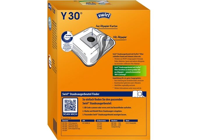 Swirl Y 30 MP Plus AirSpace Staubsaugerbeutel