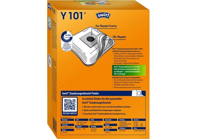 Swirl Y 101 MP Plus AirSpace Staubsaugerbeutel