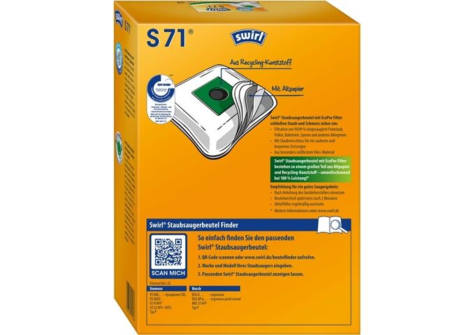 Swirl S 71 MP Plus AirSpace Staubsaugerbeutel