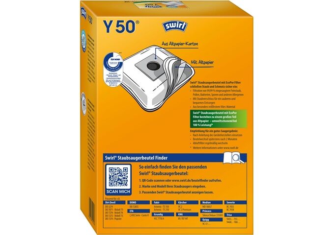 Swirl Y 50 MP Plus AirSpace Staubsaugerbeutel