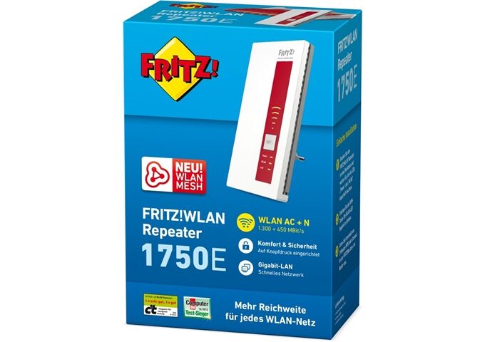 AVM FRITZ!WLAN Repeater 1750E Weiss-Rot