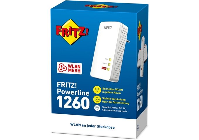 AVM FRITZ!Powerline 1260E (WLAN Single Weiss